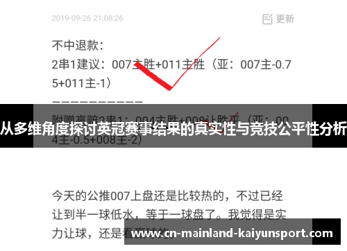 从多维角度探讨英冠赛事结果的真实性与竞技公平性分析